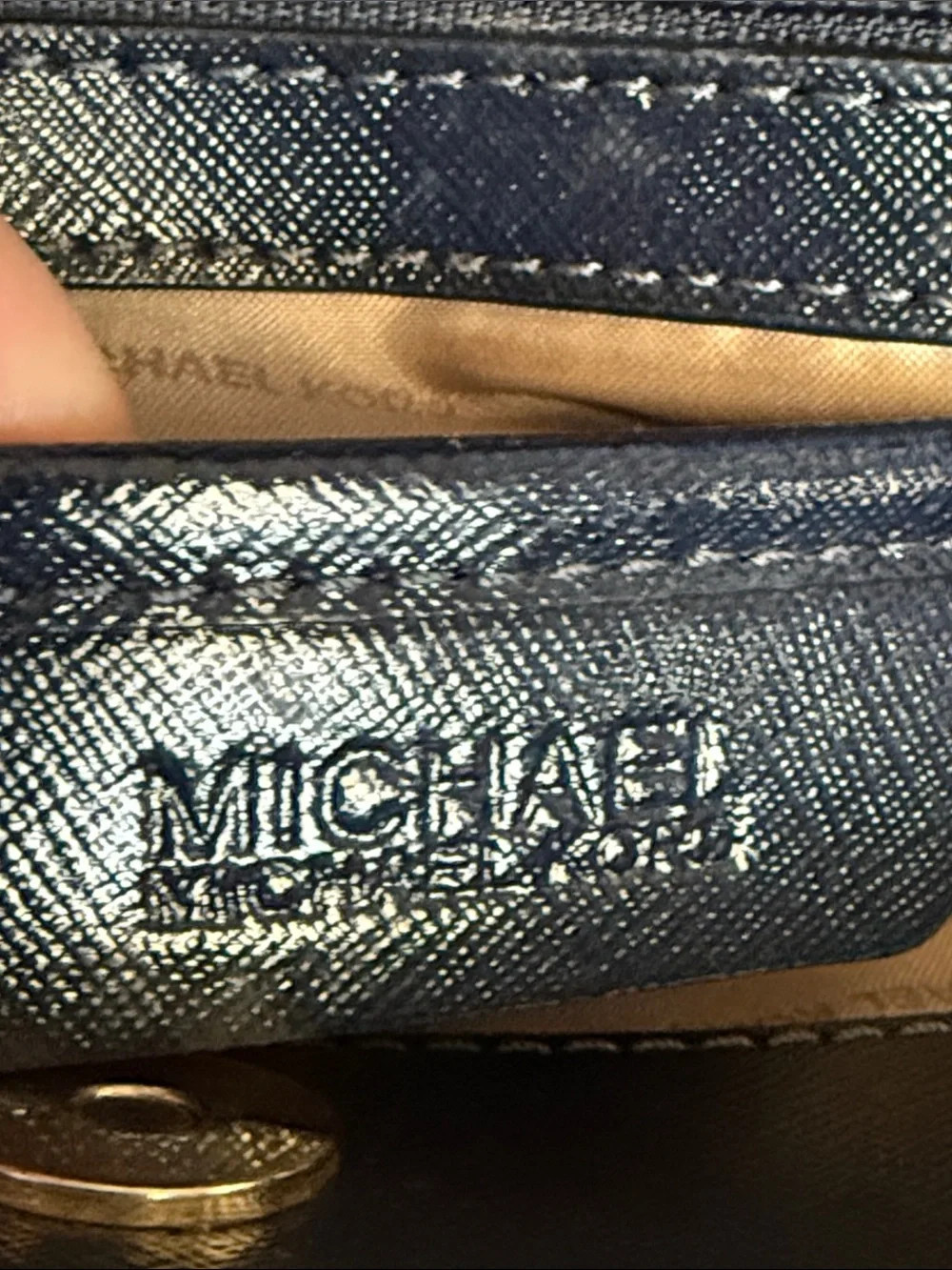 Michael Kors Navy Saffiano Leather Satchel